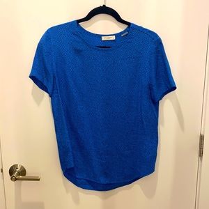 Cobalt blue silk Equipment tee